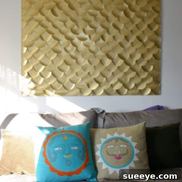 DIY Fish Scale Wall Art: Layered Texture Decor Textured Fish Scale Wall Art for an organic and unique look