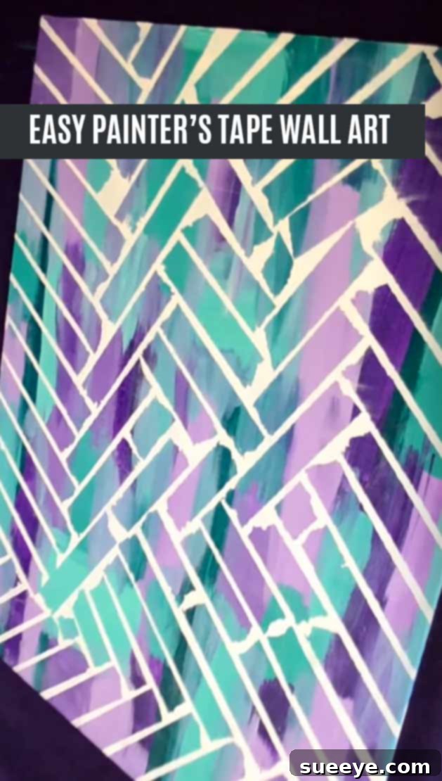 Easy DIY Painters Tape Wall Art for geometric and modern designs