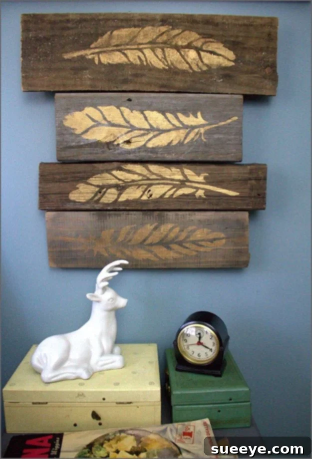 Pallet Art with Gold Leaf: Rustic & Glam DIY Unique DIY Rustic Gold Leaf on Pallet Wall Art for an eclectic blend