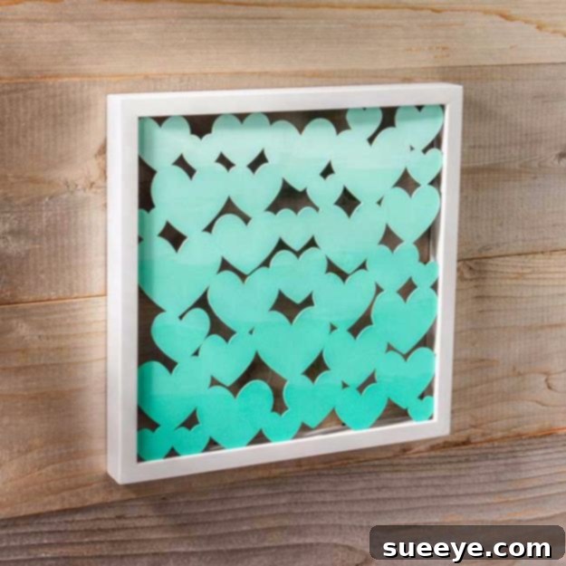 DIY Ombre Heart Shadow Box: Sweet & Personalized Gift Idea Sweet Ombre Heart DIY Shadow Box for romantic or nursery decor