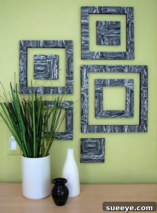 DIY Wall Art Patterned Squares for modern and customizable decor