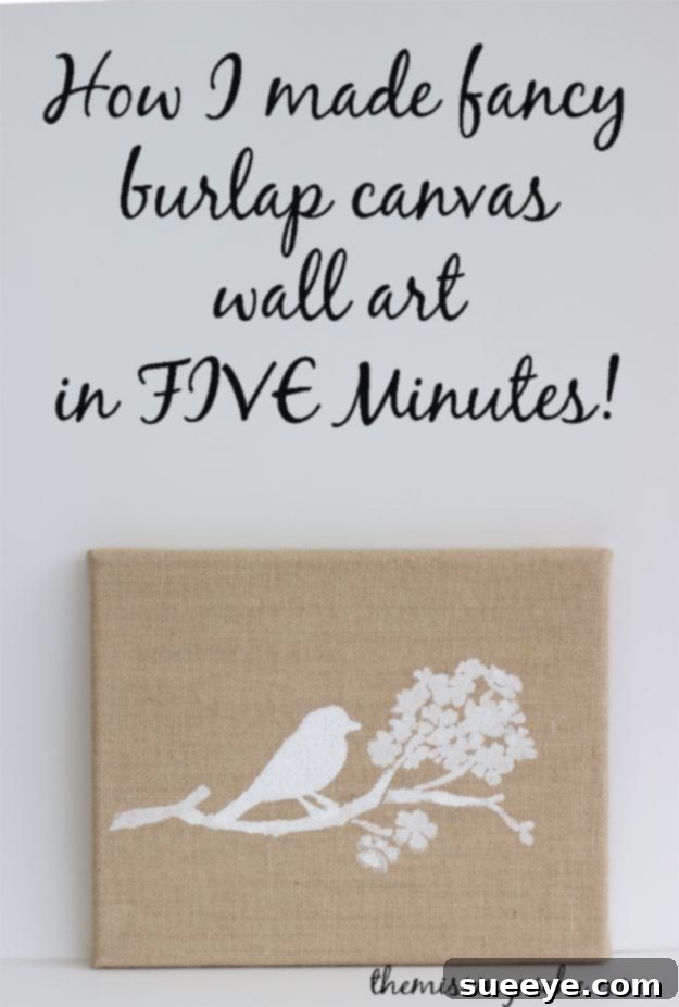 5-Minute Burlap Canvas Art: Rustic Chic DIY Quick Fancy Burlap Canvas Wall Art for rustic elegance