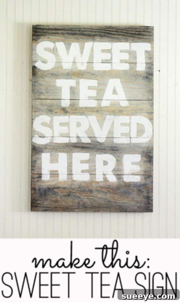 DIY Rustic Sweet Tea Sign: Charming Kitchen Decor Welcoming Sweet Tea Served Here Rustic Wall Art Sign for country kitchens