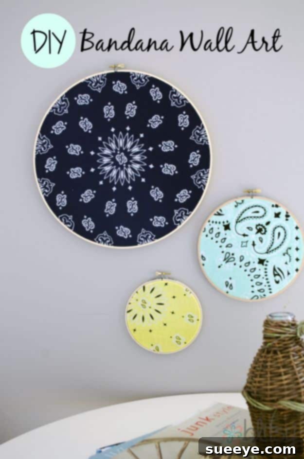 Repurposed Bandana Wall Decor: Easy & Stylish DIY Colorful DIY Bandana Wall Art for a bohemian or Western vibe