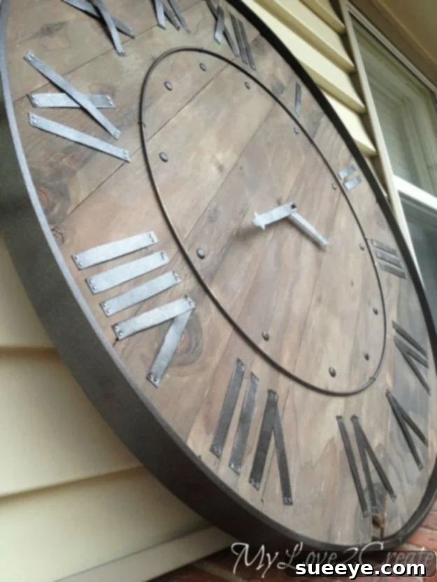 Large Rustic Clock Wall Art, a functional and charming farmhouse decor piece