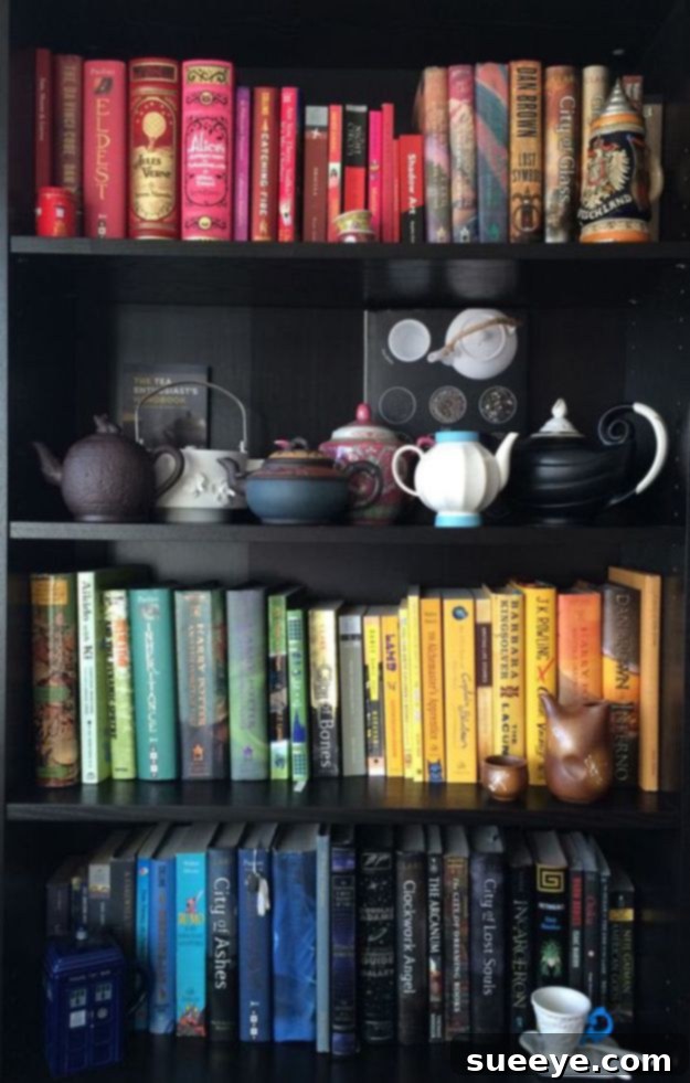Rainbow Bookshelf Organization for a Colorful Home Decor Statement