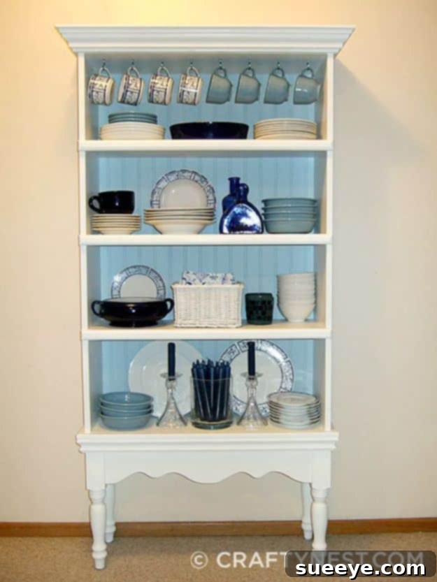 DIY Bookshelf to China Hutch Conversion for Dining Room Storage