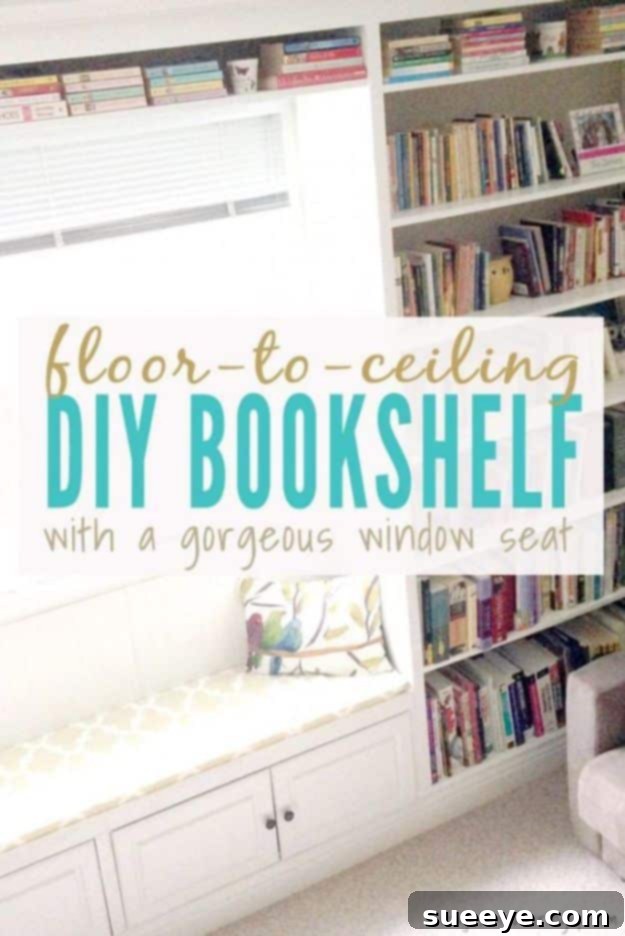 Floor-to-Ceiling Built-In Bookshelf for a Custom Library Look