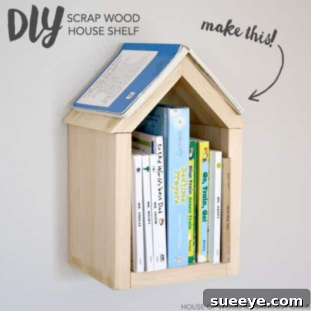 DIY Scrap Wood House Shelf - Easy Woodworking Project for Kids' Rooms