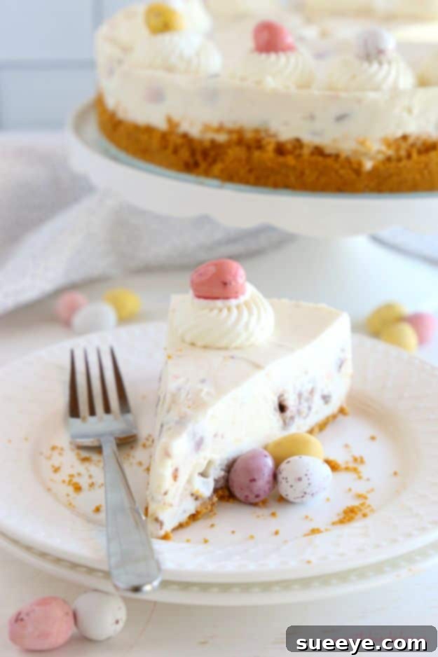 No Bake Desserts | Easy No Bake Mini Eggs Cheesecake - Quick Dessert Ideas and Easy Sweets You Can Make Without Baking - Healthy Cookies and Pie Festive Easy No-Bake Mini Eggs Cheesecake, a colorful and creamy dessert perfect for Easter.