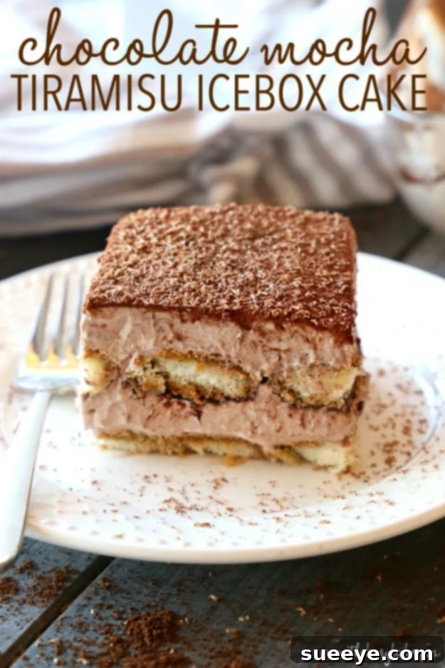 No Bake Desserts | Chocolate Mocha Tiramisu Icebox Cake - Quick Dessert Ideas and Easy Sweets You Can Make Without Baking - Healthy Cookies and Pie Rich Chocolate Mocha Tiramisu Icebox Cake, a no-bake twist on two classic desserts.