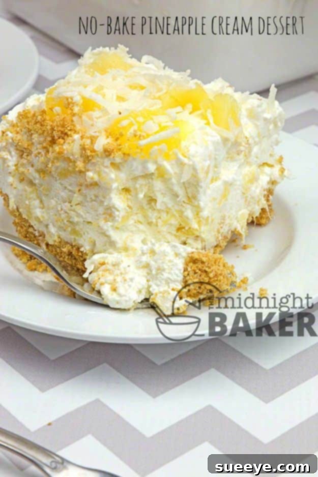 No Bake Desserts | No Bake Pineapple Cream Dessert - Quick Dessert Ideas and Easy Sweets You Can Make Without Baking - Healthy Cookies and Pie Refreshing No-Bake Pineapple Cream Dessert, a light and fruity summer treat.