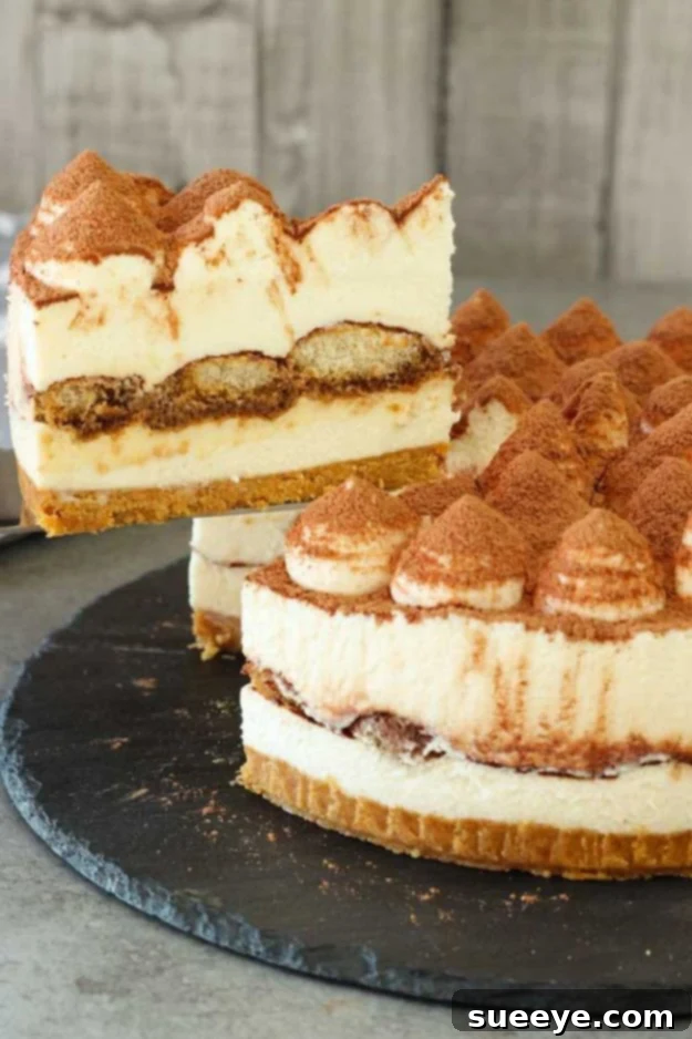 No Bake Desserts | No-Bake Tiramisu Cheesecake - Quick Dessert Ideas and Easy Sweets You Can Make Without Baking - Healthy Cookies and Pie Elegant No-Bake Tiramisu Cheesecake offering classic coffee flavor without the complexity of traditional tiramisu.