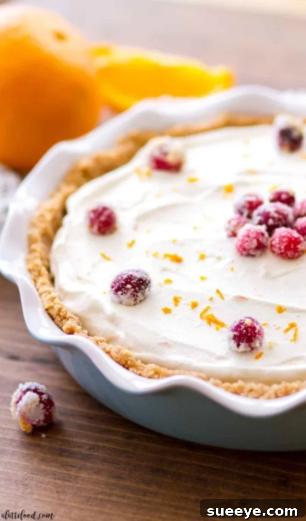 No Bake Desserts | No Bake Cranberry Orange Cream Pie - Quick Dessert Ideas and Easy Sweets You Can Make Without Baking - Healthy Cookies and Pie Gorgeous No-Bake Cranberry Orange Cream Pie, a sweet and tangy holiday dessert option.