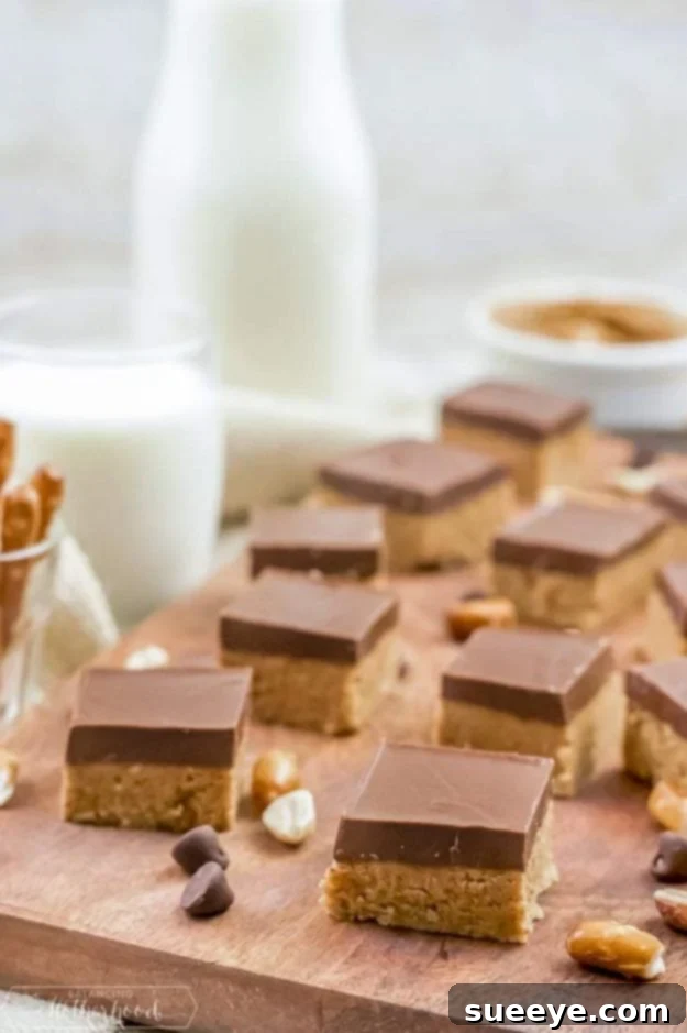 No Bake Desserts | No Bake Peanut Butter Bars - Quick Dessert Ideas and Easy Sweets You Can Make Without Baking - Healthy Cookies and Pie Simple and decadent No-Bake Peanut Butter Bars, an easy dessert made with pantry staples.