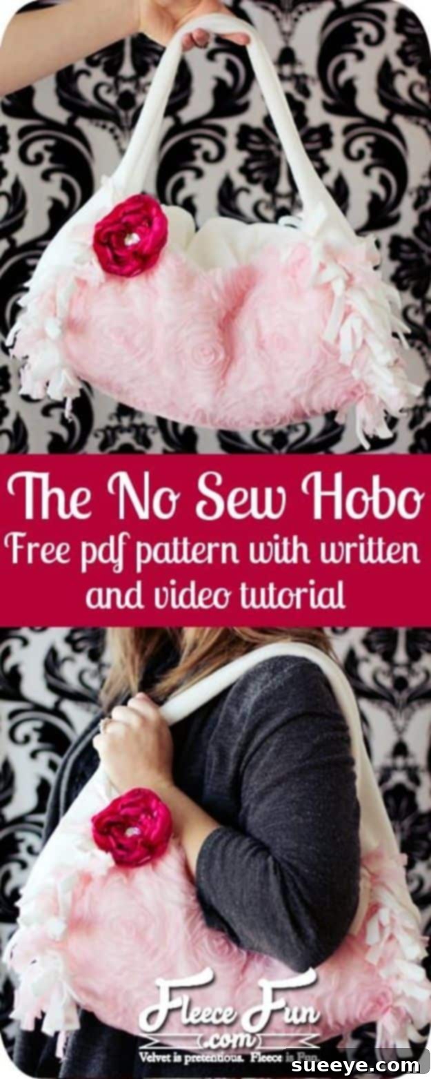 No-Sew Hobo Purse DIY No Sew Gifts to Make - Easy DIY Christmas Presents -No-Sew Hobo Purse