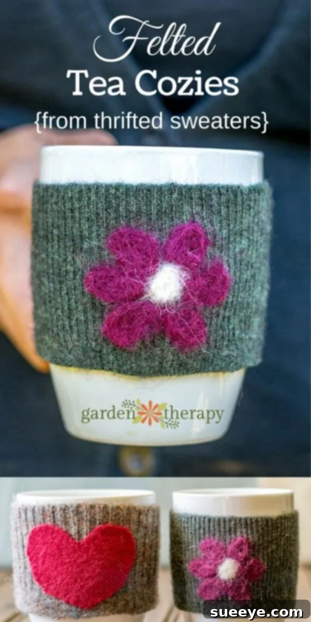 Effortless No-Sew Gifts: 42 DIY Creations 5 No Sew Gift Ideas - Quick Last Minute Holiday Gifts for Her - No-Sew Felted Mug Cozies