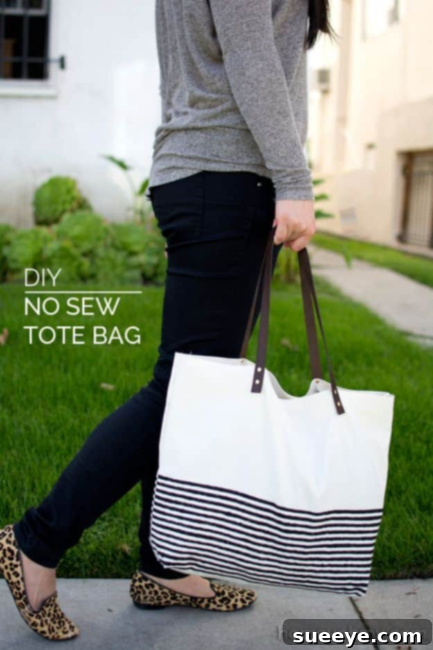 DIY No-Sew Tote Bag No Sew Gifts to Make - Easy DIY Christmas Presents -DIY No Sew Tote Bag