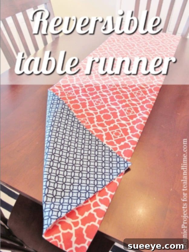 Sewing Projects for The Home - Reversible Table Runner - Free DIY Sewing Patterns, Easy Ideas and Tutorials for Curtains, Upholstery, Napkins, Pillows and Decor #homedecor #diy #sewing Reversible Table Runner Sewing Pattern - Quick DIY Decor