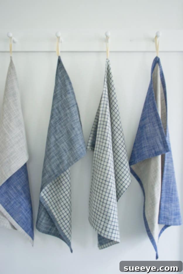 Sewing Projects for The Home - Super Simple Dishtowels - Free DIY Sewing Patterns, Easy Ideas and Tutorials for Curtains, Upholstery, Napkins, Pillows and Decor #homedecor #diy #sewing Super Simple Dishtowels Sewing Project - Easy Kitchen Gifts