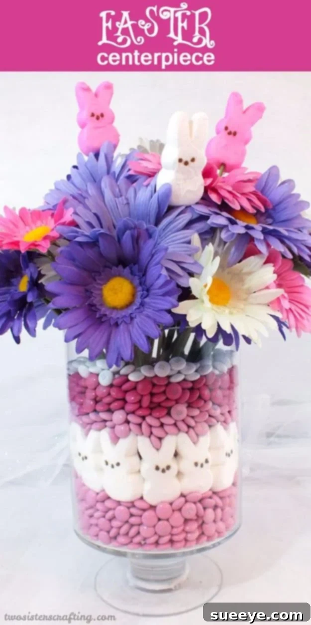48 Creative DIY Easter Decor Projects 33 A beautifully arranged Easter centerpiece featuring eggs, flowers, and natural elements.