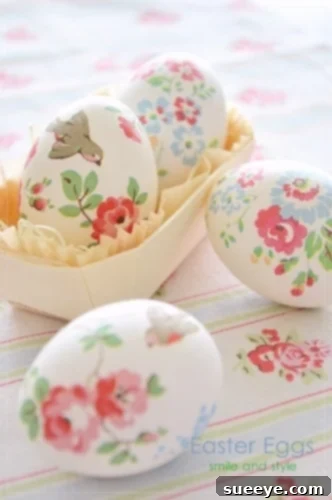 48 Creative DIY Easter Decor Projects 8 Easter eggs decorated with intricate patterns from cut-out paper napkins using decoupage technique.