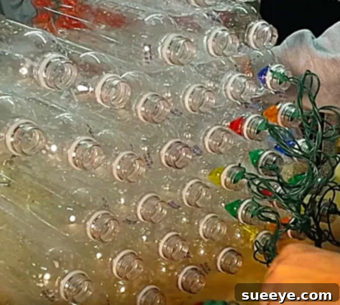 Bottle Tree Christmas Glow 5 Try using recycled plastic bottles in this DIY cheap fun Christmas Tree Luminary