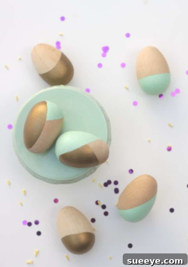 Modern color block Easter eggs with distinct, clean sections of color