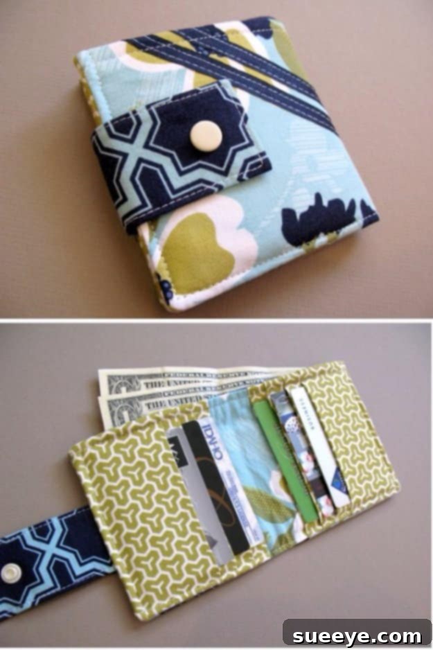 DIY Bifold Wallet from Fabric Scraps with Secure Card Slots