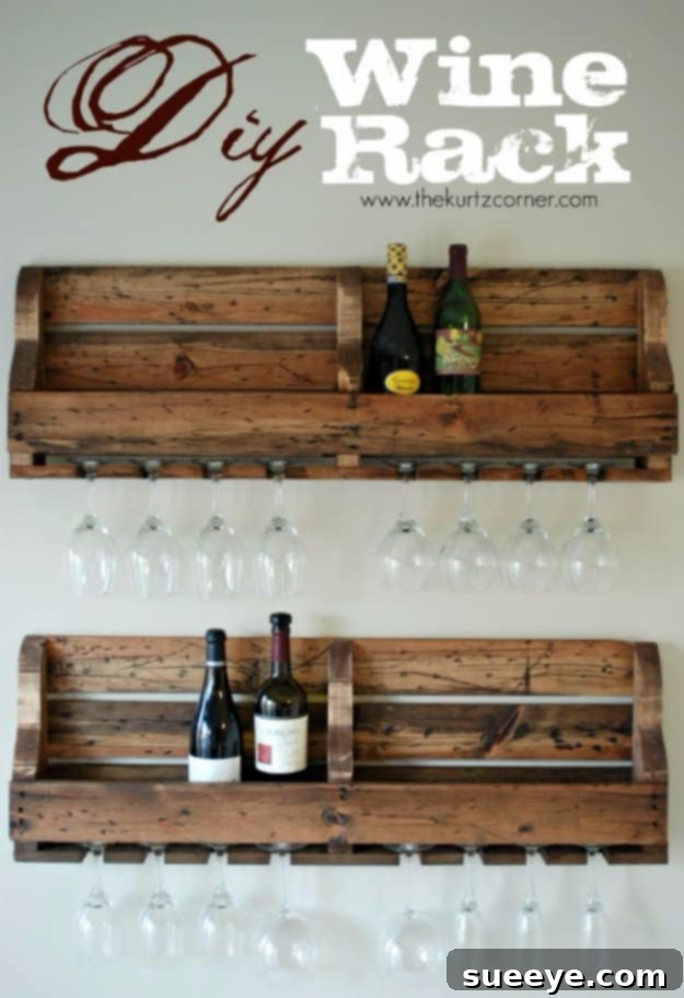 DIY Pallet Furniture Ideas - DIY Wine Rack - Best Do It Yourself Projects Made With Wooden Pallets - Indoor and Outdoor, Bedroom, Living Room, Patio. Coffee Table, Couch, Dining Tables, Shelves, Racks and Benches DIY Pallet Wine Rack - Rustic Wine Storage and Display