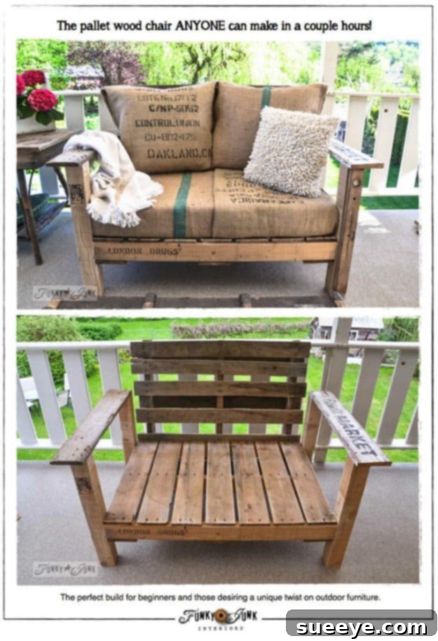 DIY Pallet Furniture Ideas - How to Build a Pallet Wood Chair - Best Do It Yourself Projects Made With Wooden Pallets - Indoor and Outdoor, Bedroom, Living Room, Patio. Coffee Table, Couch, Dining Tables, Shelves, Racks and Benches Pallet Wood Chair - Sturdy DIY Seating for Indoor or Outdoor