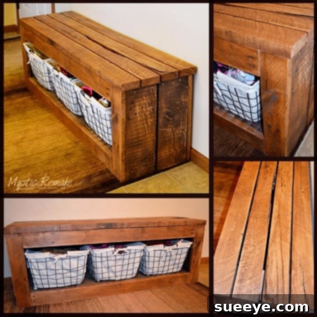 DIY Pallet Furniture Ideas - DIY Pallet Storage Bench - Best Do It Yourself Projects Made With Wooden Pallets - Indoor and Outdoor, Bedroom, Living Room, Patio. Coffee Table, Couch, Dining Tables, Shelves, Racks and Benches DIY Pallet Storage Bench - Functional Mudroom Seating