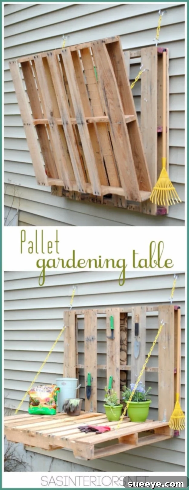 DIY Pallet Furniture Ideas - DIY Pallet Gardening Table - Best Do It Yourself Projects Made With Wooden Pallets - Indoor and Outdoor, Bedroom, Living Room, Patio. Coffee Table, Couch, Dining Tables, Shelves, Racks and Benches DIY Pallet Gardening Table - Practical Potting Bench for Gardeners