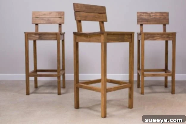 DIY Pallet Furniture Ideas - Tall Pallet Pub Chairs - Best Do It Yourself Projects Made With Wooden Pallets - Indoor and Outdoor, Bedroom, Living Room, Patio. Coffee Table, Couch, Dining Tables, Shelves, Racks and Benches Tall Pallet Pub Chairs - DIY Bar Stools from Pallet Wood