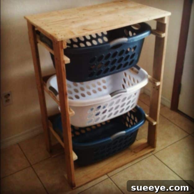 DIY Pallet Furniture Ideas - Pallet Laundry Basket Dresser - Best Do It Yourself Projects Made With Wooden Pallets - Indoor and Outdoor, Bedroom, Living Room, Patio. Coffee Table, Couch, Dining Tables, Shelves, Racks and Benches Pallet Laundry Basket Dresser - DIY Laundry Room Organization