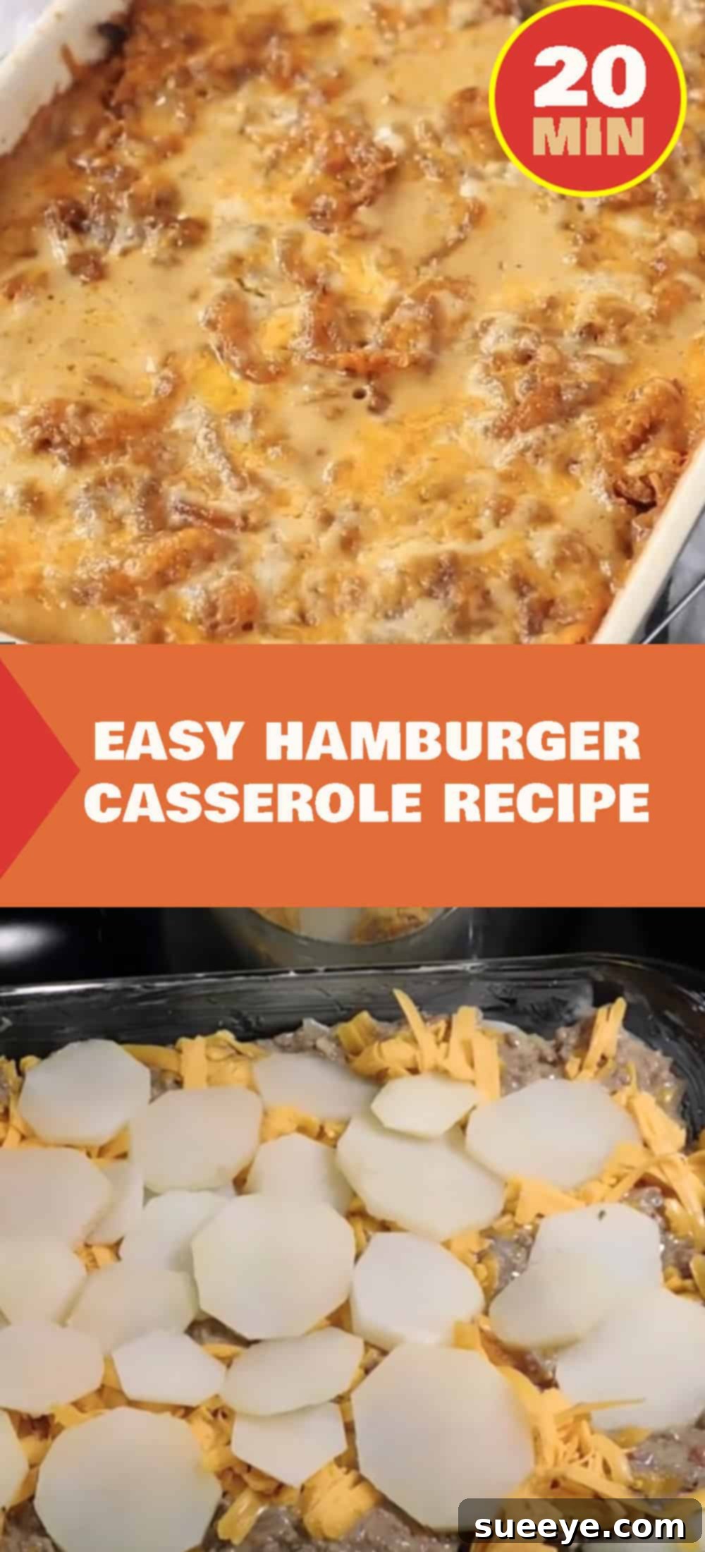 Easy and delicious Southern Hamburger Casserole dish freshly baked
