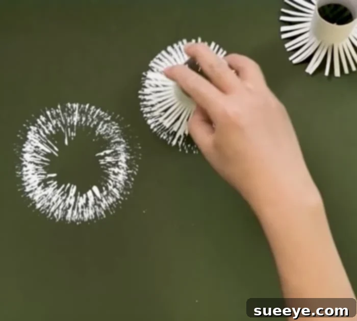 Cheap Crafts - Easy Craft Ideas DIY - Make a dandelion painting with toilet paper rolls