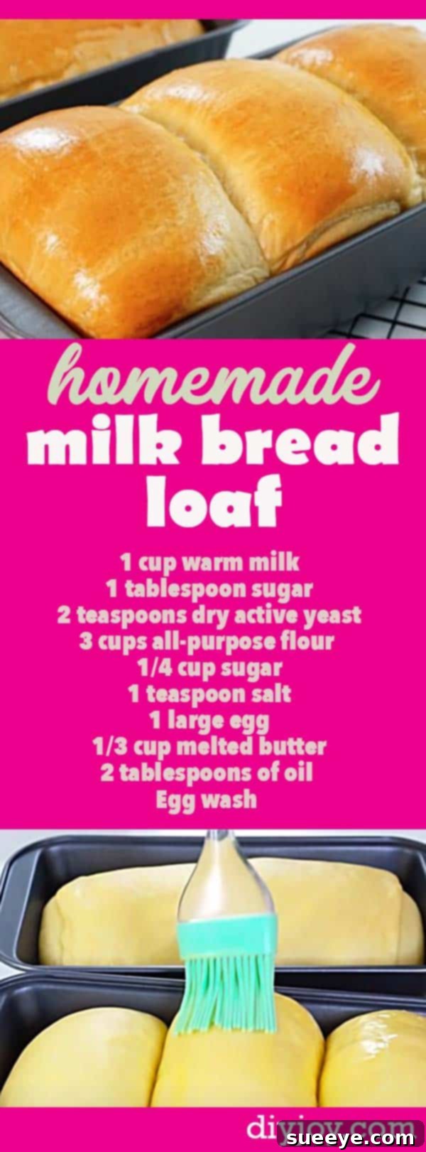 Pillowy Soft Homemade Milk Bread 2 How to Make Milk Bread - Recipe for Making a Loaf of Bread - Easy Bread Recipes for Beginners