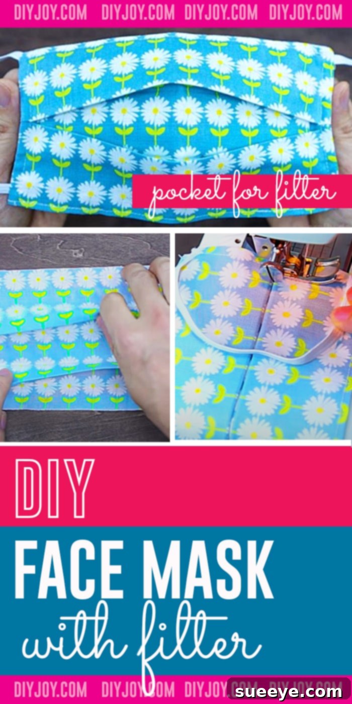 Sew a Filter Pocket Face Mask 2 Completed DIY Face Mask with Filter Pocket - Step by Step Sewing Tutorial for Beginners