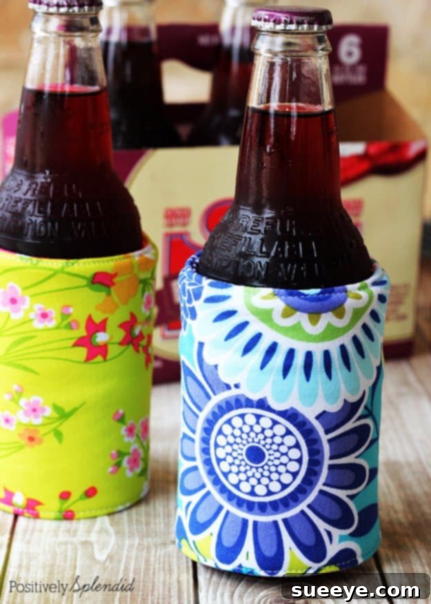 Easy Sewing Projects to Sell - DIY Insulated Beverage Holders (Koozies) - DIY Sewing Ideas for Your Craft Business. Make Money with these Simple Gift Ideas, Free Patterns #sewing #crafts Sewing Projects to Make and Sell -How to Make Fabric Koozies DIY Beverage Holder Cloth- Things to Sew and Sell on Etsy - DIY Projects to Sell for Profit - DIY Home Decor Ideas to Sew