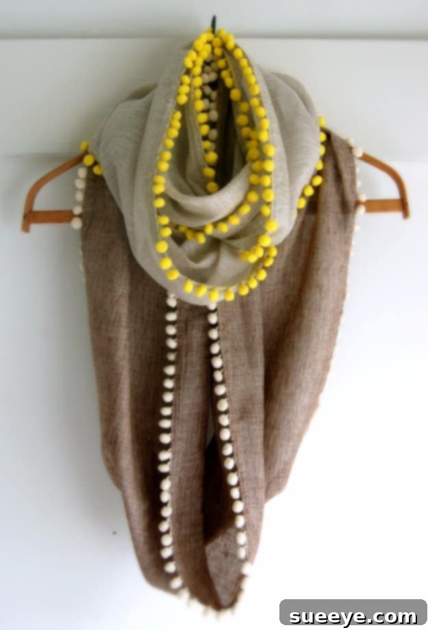 Easy Sewing Projects to Sell - Long Pom Pom Cowl - DIY Sewing Ideas for Your Craft Business. Make Money with these Simple Gift Ideas, Free Patterns #sewing #crafts Easy Sewing Projects to Sell - Long Pom Pom Cowl - DIY Sewing Ideas for Your Craft Business. Make Money with these Simple Gift Ideas, Free Patterns #sewing #crafts