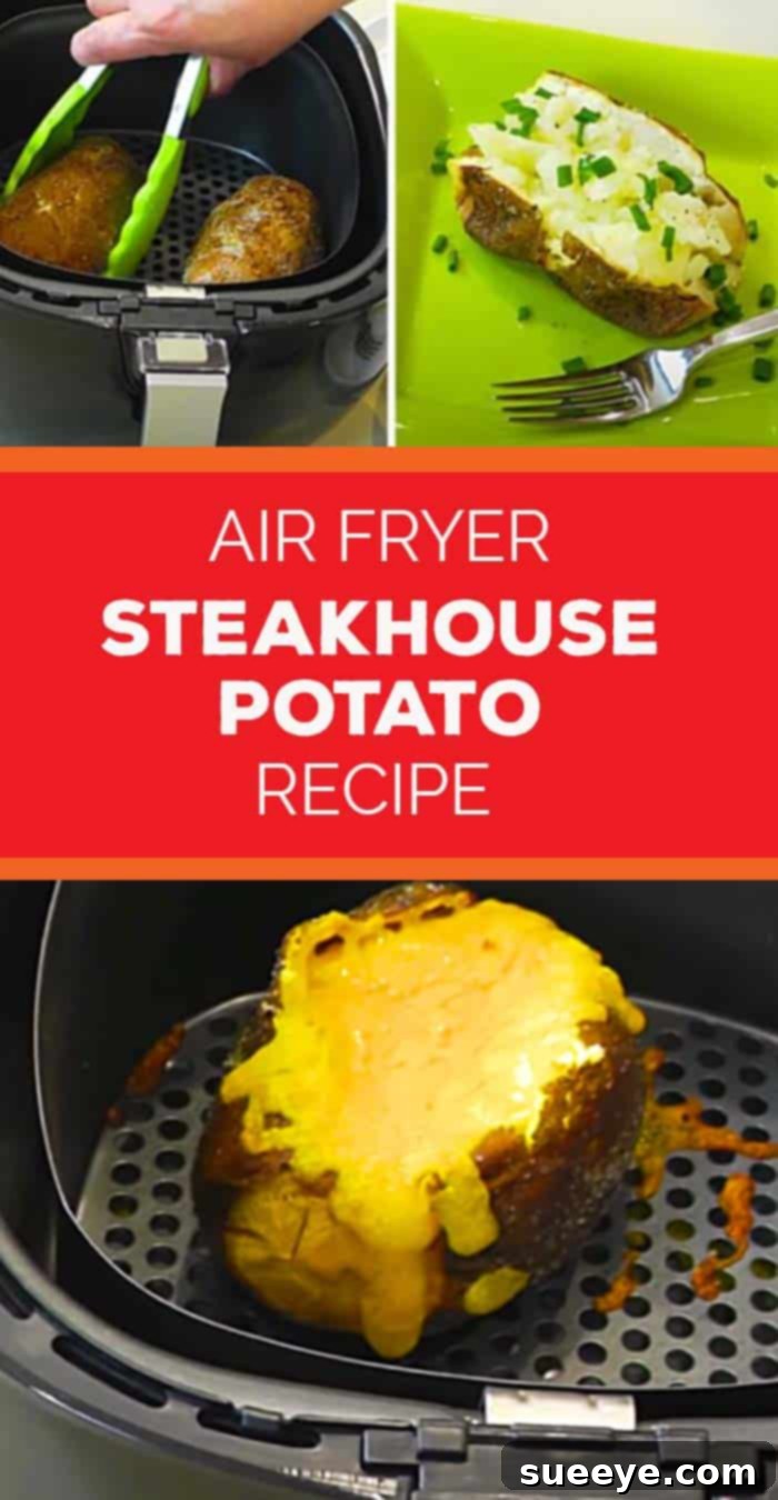 Air Fryer Recipes Easy - How to Make a Steakhouse Baked Potato In An Air Fryer - Easy potato recipe ideas for dinner and lunch - how to make a quick baked potato at home Air Fryer Recipes Easy - How to Make a Steakhouse Baked Potato In An Air Fryer - Easy potato recipe ideas for dinner and lunch - how to make a quick baked potato at home