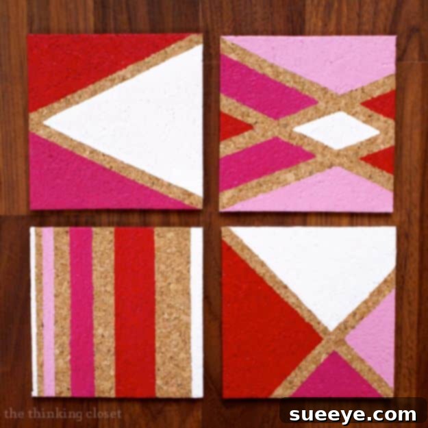 Creative DIY Mothers Day Gifts Ideas - DIY Painted Cork Coasters - Thoughtful Homemade Gifts for Mom. Handmade Ideas from Daughter, Son, Kids, Teens or Baby - Unique, Easy, Cheap Do It Yourself Crafts To Make for Mothers Day, complete with tutorials and instructions #mothersday