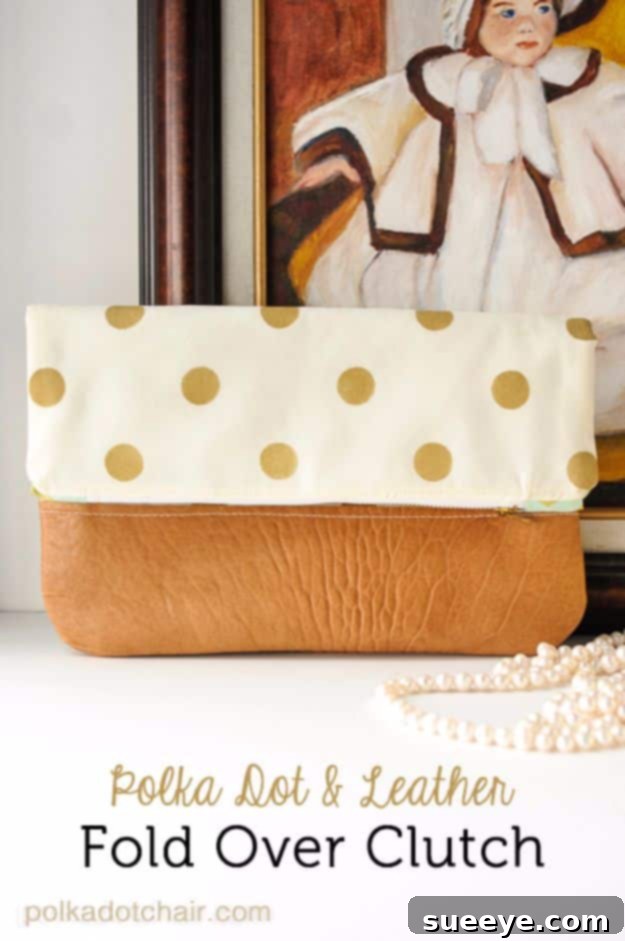 Creative DIY Mothers Day Gifts Ideas - Polka Dot Fold Over Clutch - Thoughtful Homemade Gifts for Mom. Handmade Ideas from Daughter, Son, Kids, Teens or Baby - Unique, Easy, Cheap Do It Yourself Crafts To Make for Mothers Day, complete with tutorials and instructions #mothersday