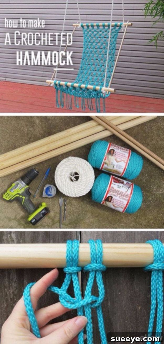 Creative DIY Mothers Day Gifts Ideas - Macrame Hammock - Thoughtful Homemade Gifts for Mom. Handmade Ideas from Daughter, Son, Kids, Teens or Baby - Unique, Easy, Cheap Do It Yourself Crafts To Make for Mothers Day, complete with tutorials and instructions #mothersday