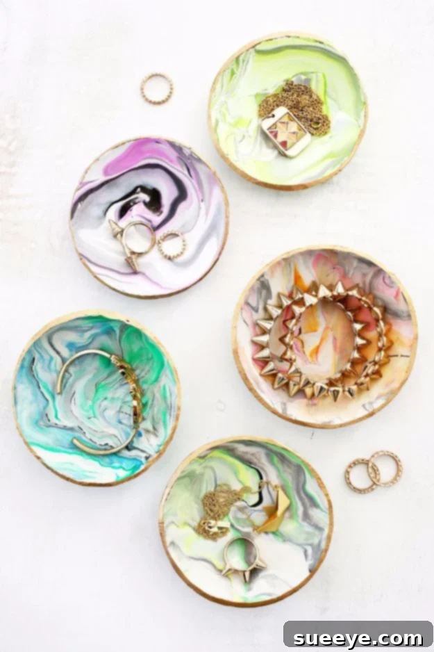 Creative DIY Mothers Day Gifts Ideas - Marbled Clay Ring Dish - Thoughtful Homemade Gifts for Mom. Handmade Ideas from Daughter, Son, Kids, Teens or Baby - Unique, Easy, Cheap Do It Yourself Crafts To Make for Mothers Day, complete with tutorials and instructions #mothersday