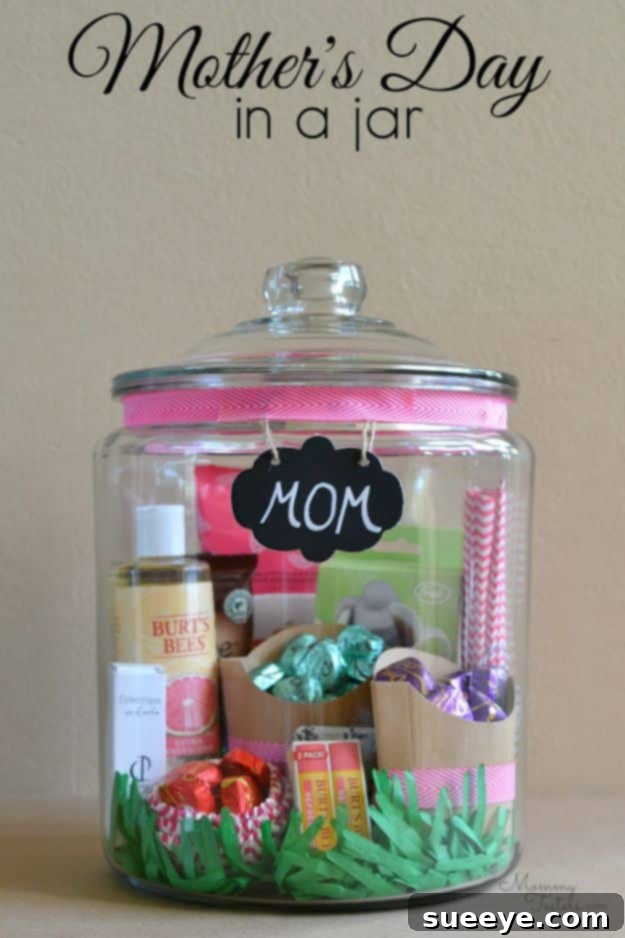 Creative DIY Mothers Day Gifts Ideas - Mother’s Day Gift In A Jar - Thoughtful Homemade Gifts for Mom. Handmade Ideas from Daughter, Son, Kids, Teens or Baby - Unique, Easy, Cheap Do It Yourself Crafts To Make for Mothers Day, complete with tutorials and instructions #mothersday
