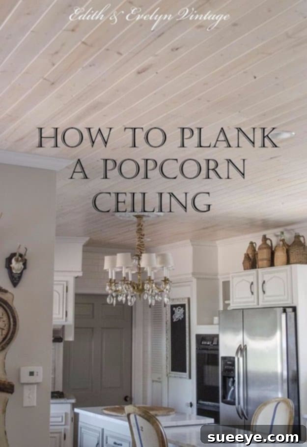 DIY Plank Ceiling Installation for a Fresh Look Modern Popcorn Ceiling Transformation