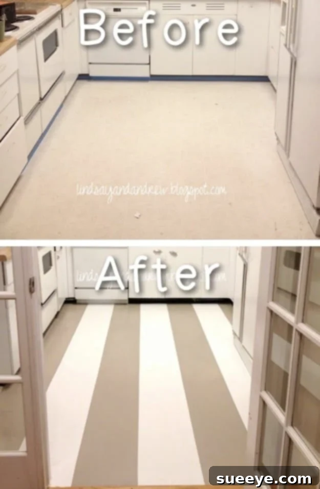 Budget Floor Renovation Hack with Painted Linoleum Painting Linoleum Floors for a Fresh Look