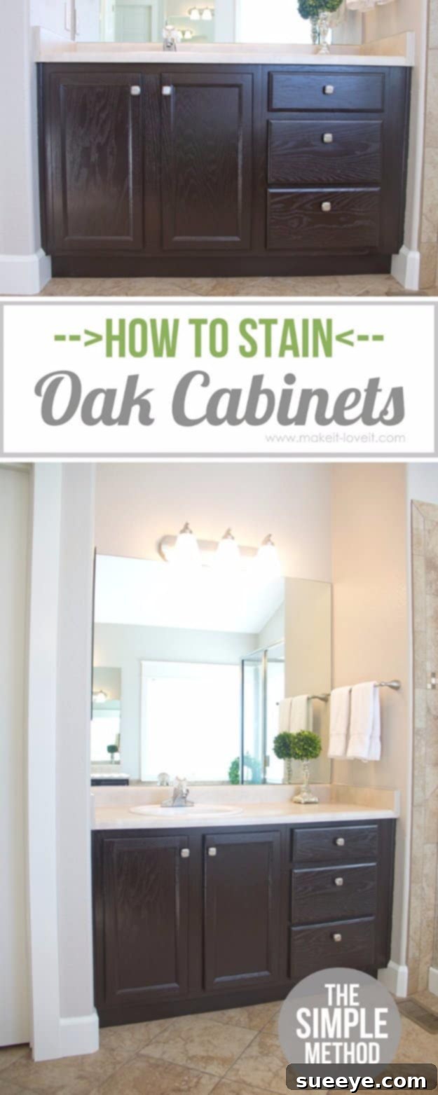 Easy Kitchen Cabinet Refinishing for Oak Wood No-Sand Oak Cabinet Staining Hack